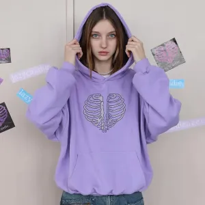 Skeleton Rhinestone Hoodies Women Goth Halloween Graphic Sweatshirts Fall Winter Long Sleeve Top Streetwear P85-DD48