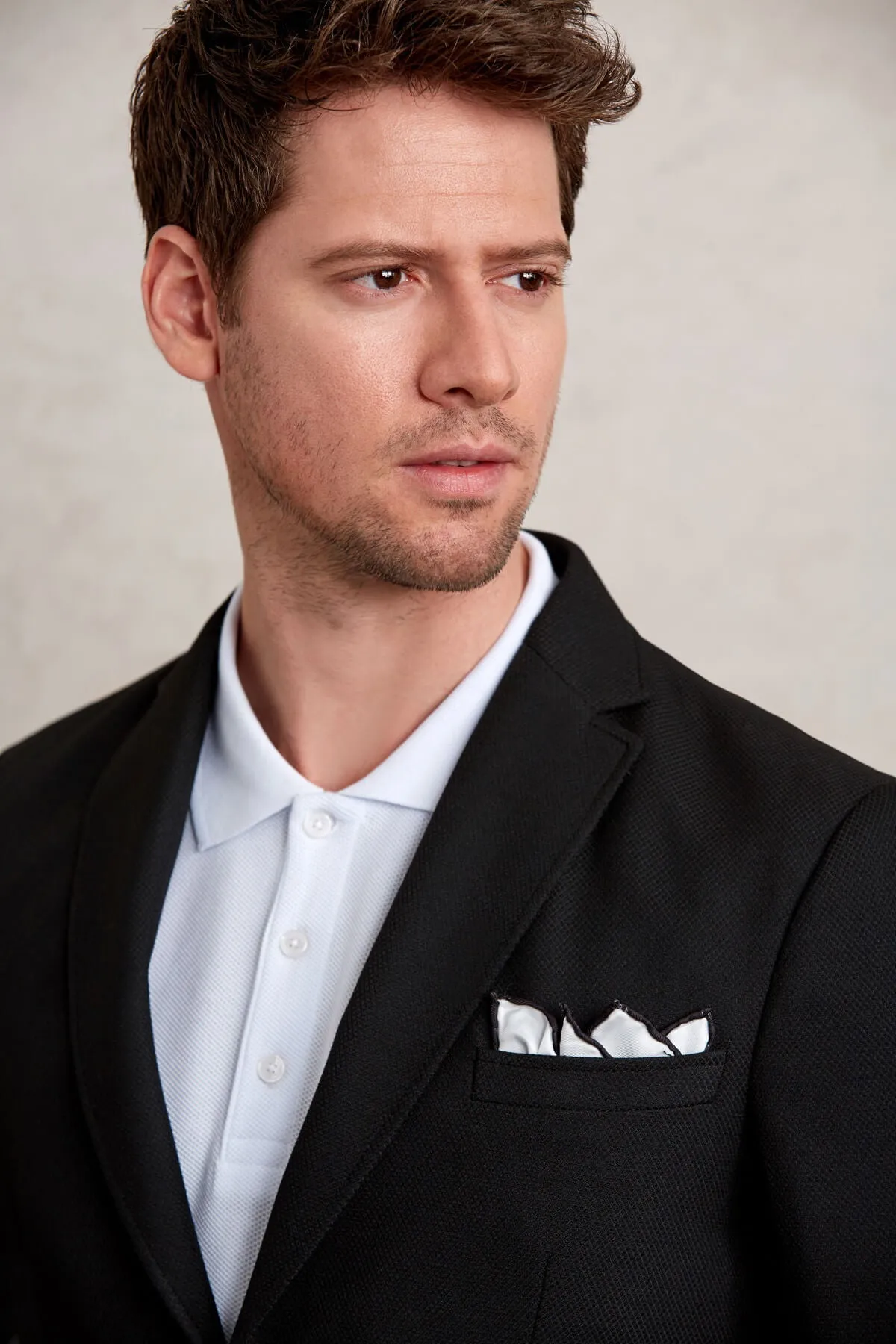 Slim Fit Notch Lapel Black Casual Blazer