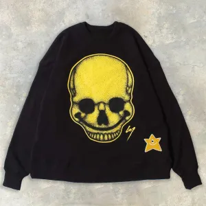 Smiling skull casual street home hoodie