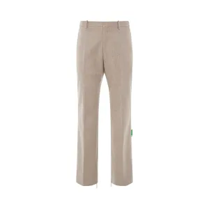Tag Wool Slim Zip Pant in Bone