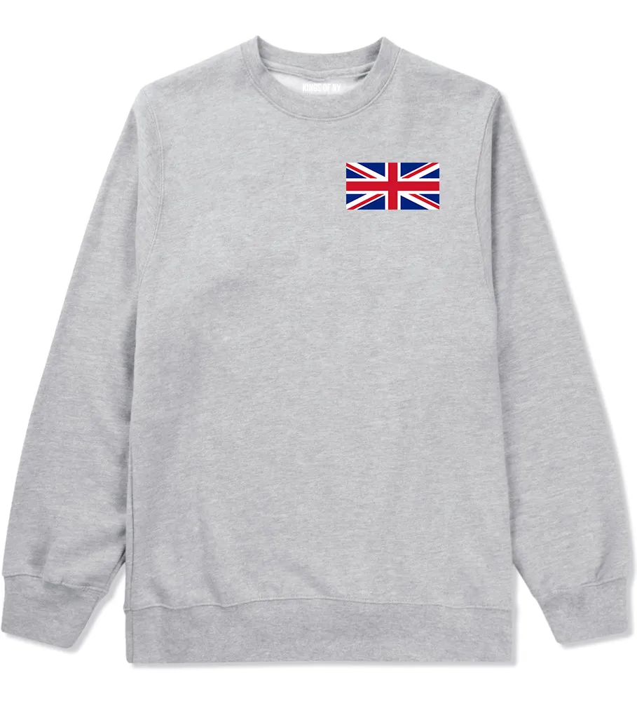 UK British Flag Chest Mens Crewneck Sweatshirt