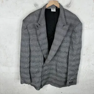 Vetements Grid Padded Shoulder Blazer