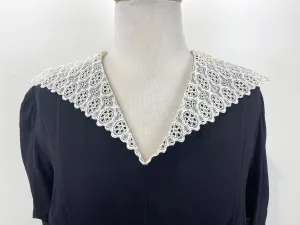 Vintage 1930s White Cotton Embroidered Collar