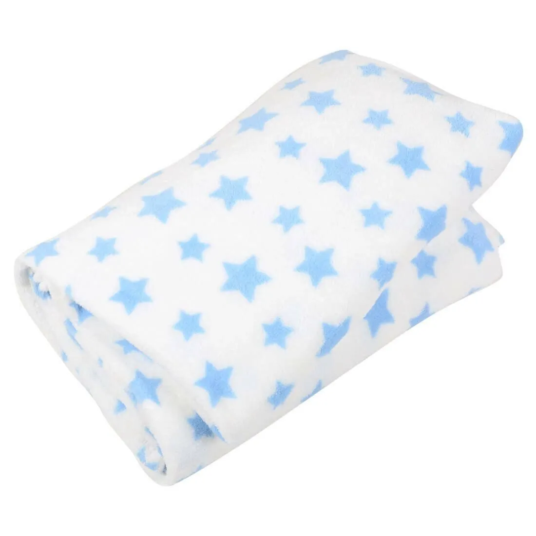 White With Stars Microfleece Blanket Home Sofa Bed Throw