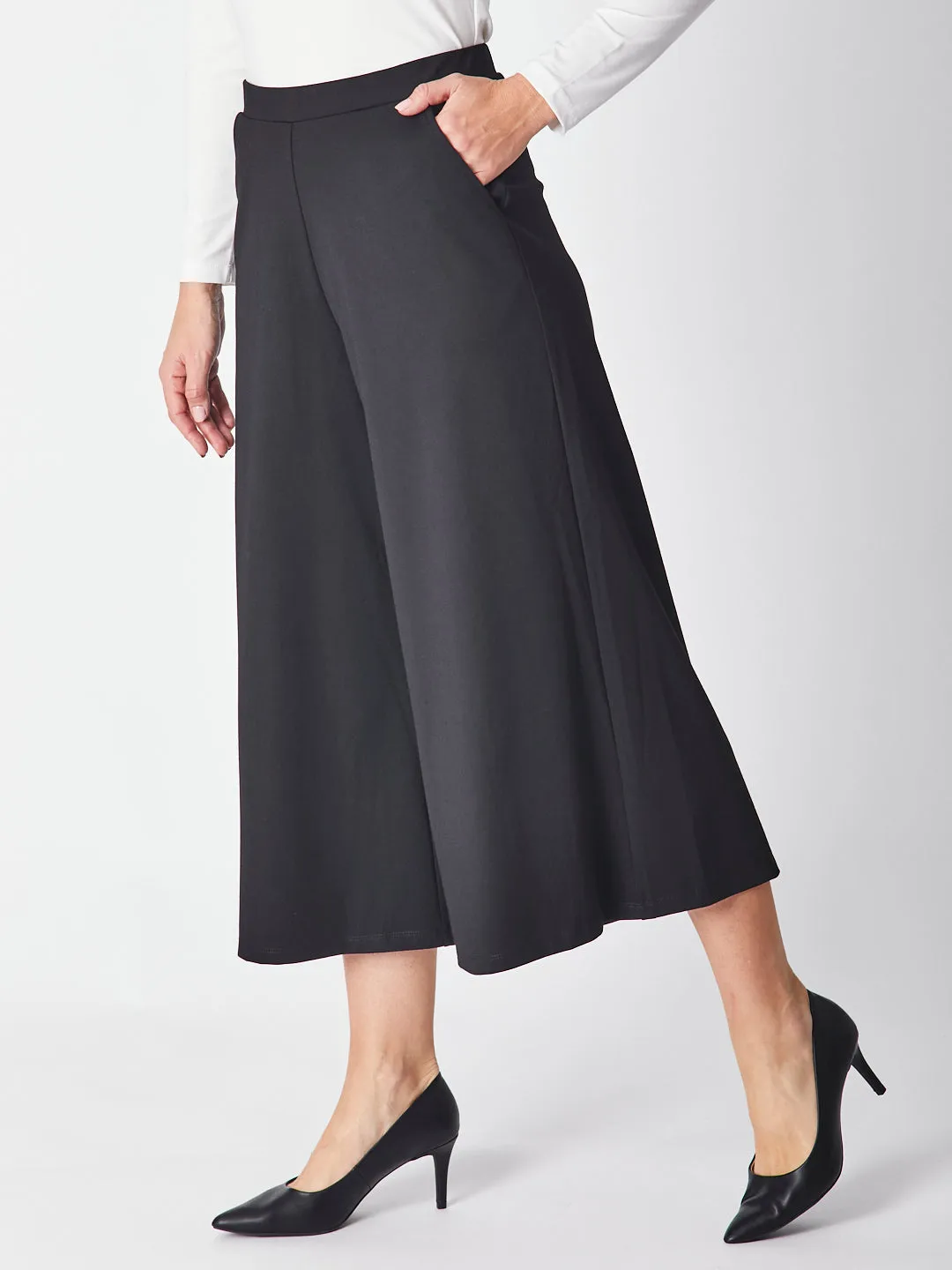 Wide Crop Pant - Black 27393-SW
