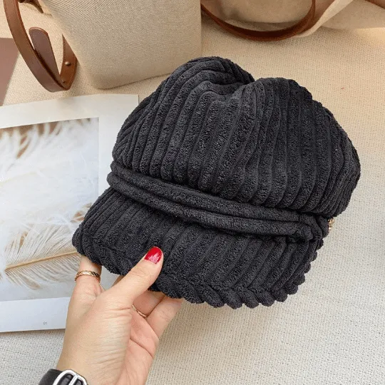 Winter Corduroy Bucket Hat for Women