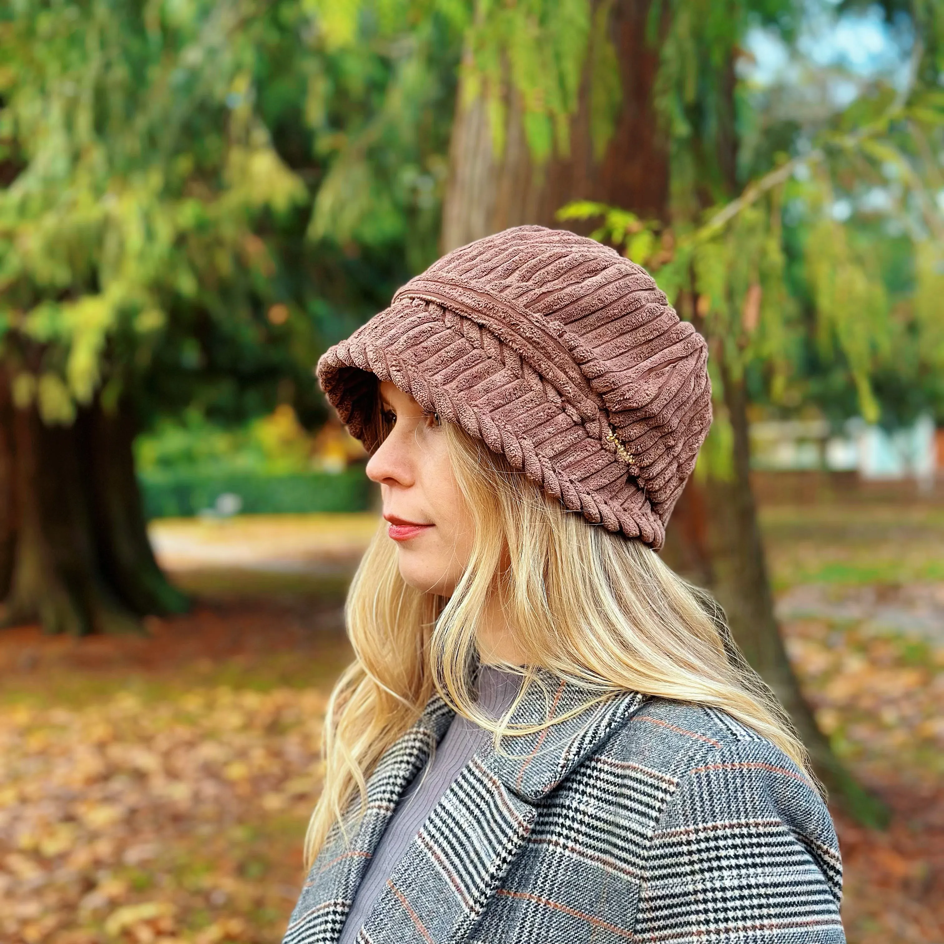 Winter Corduroy Bucket Hat for Women