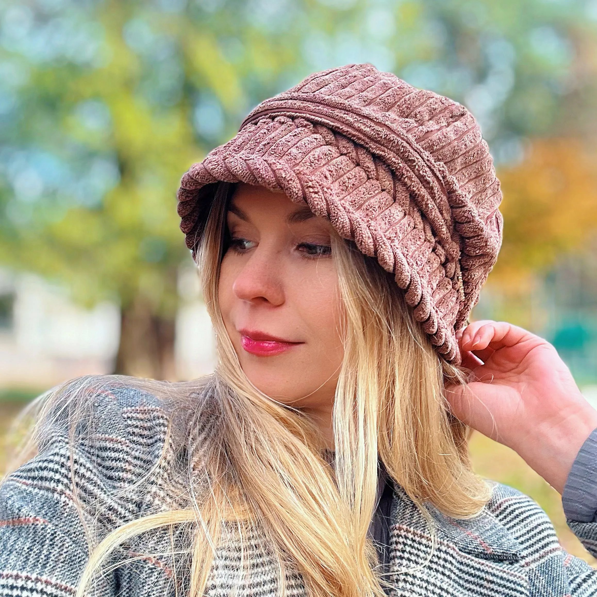 Winter Corduroy Bucket Hat for Women