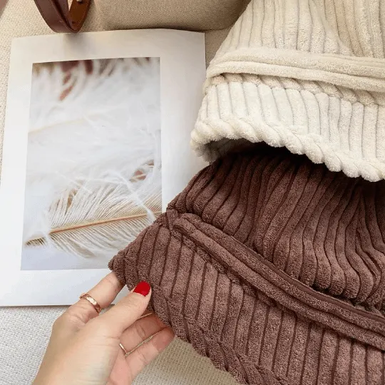 Winter Corduroy Bucket Hat for Women