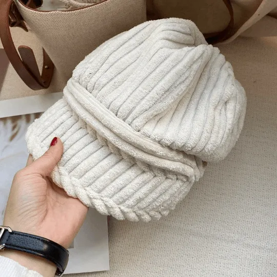 Winter Corduroy Bucket Hat for Women