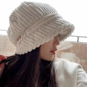 Winter Corduroy Bucket Hat for Women