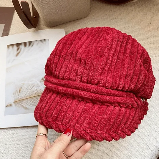 Winter Corduroy Bucket Hat for Women