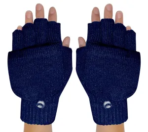 Winter Soft Knit Fingerless Funtional Flap Mitten Gloves