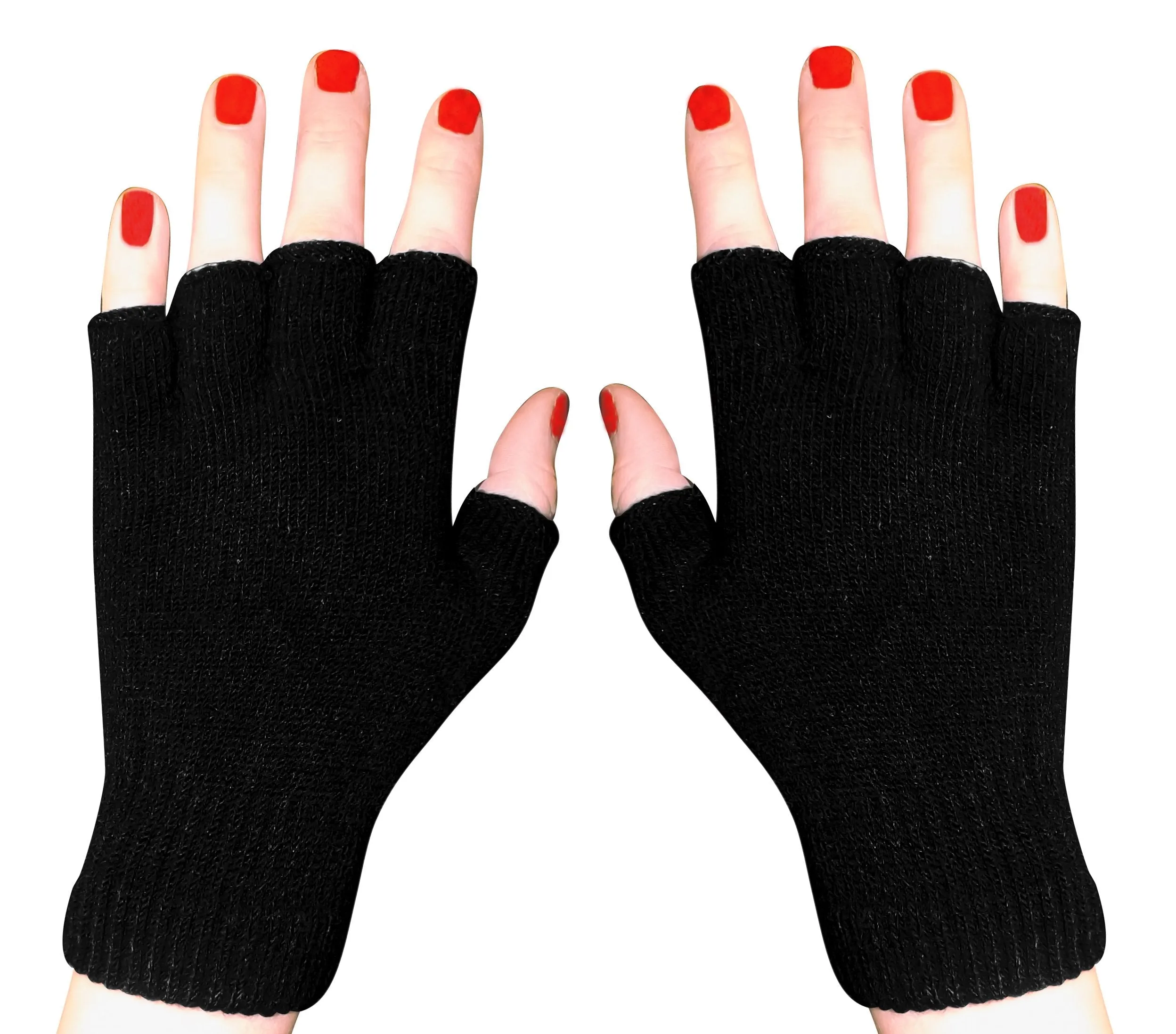 Winter Soft Knit Fingerless Funtional Flap Mitten Gloves