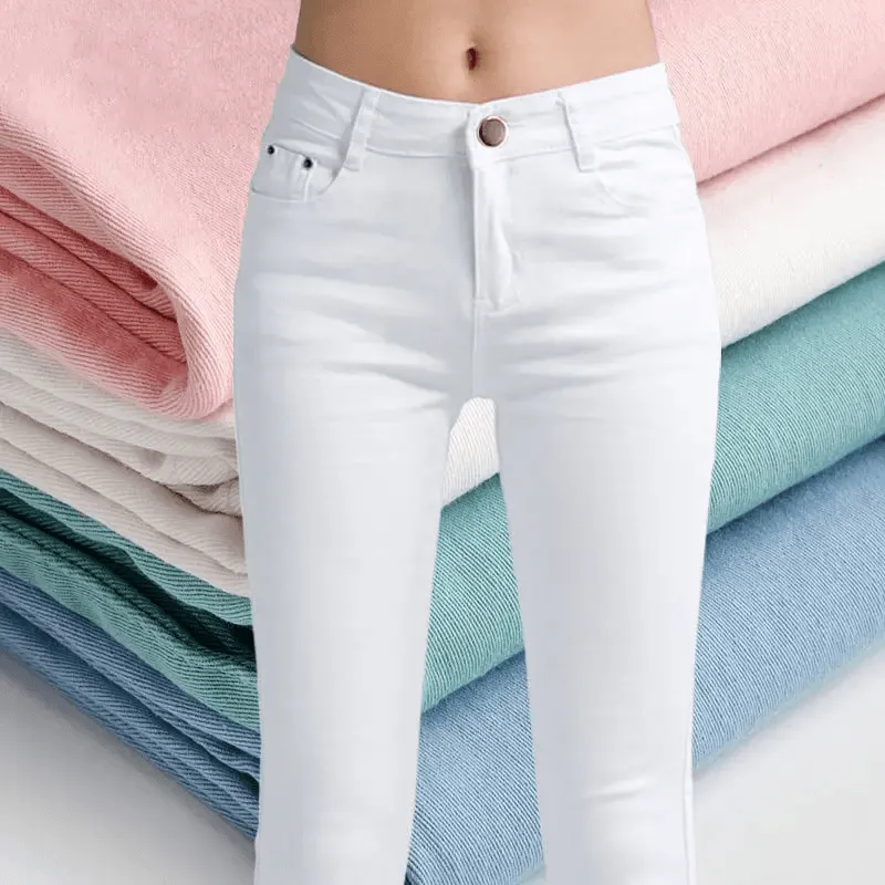 Women Super Skinny White Jeans - 1822