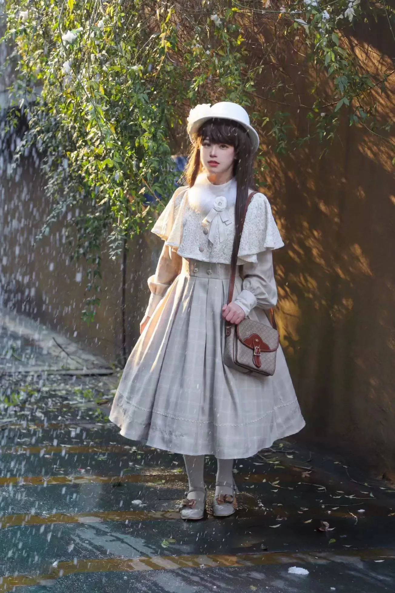 ZeeYe~Elegant Lolita Cape Fur Collar Lolita Cape Coat
