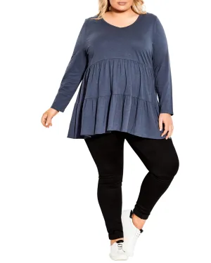 Zuri Tiered Tunic | Charcoal Grey